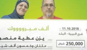 المدخر "يزن منصور" يفوز بجائزة الربع مليون من "بنك القدس"